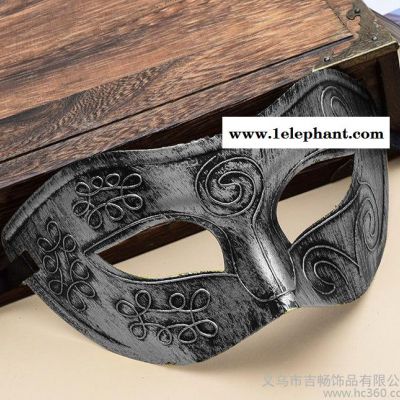 酒吧舞会面具 男士平头塑料雕花面具 万圣节圣诞节爵士面具图2