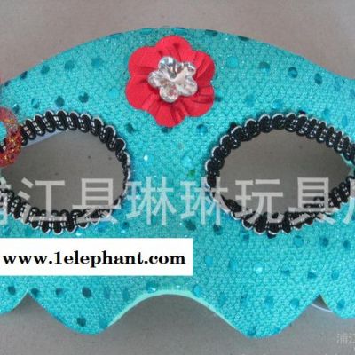 义乌面具厂家 面具批发 面具定制 彩色平头布面具图3