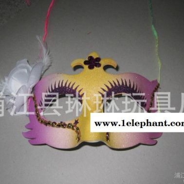 走秀表演面具 彩绘面具 羽毛面具  猫脸侧边花面具