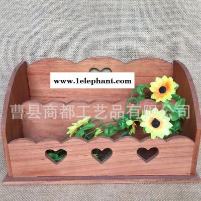 木制收纳盒 双层大号笔筒 办公室收纳盒 做旧笔筒 杂物收拾收图2