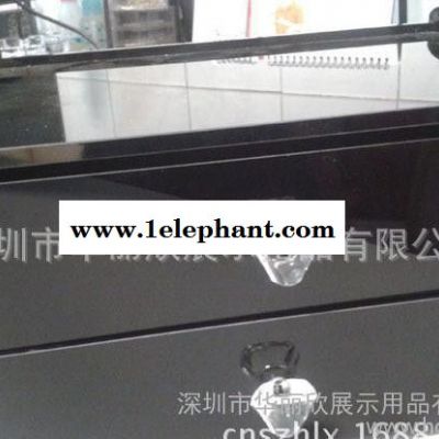 直销亚克力双层收纳盒 水晶黑 钻石手柄 亚克力收纳盒图2