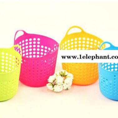 便携迷你镂空网状纯色收纳篮 桌面收纳盒 268