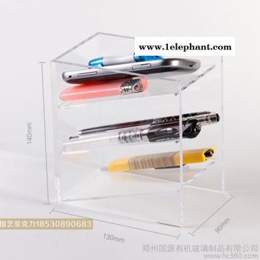 笔筒笔架收纳盒定制-郑州亚克力笔筒