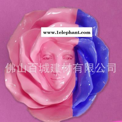 美人玫瑰花壁饰创意家居主题KTV酒店人脸玫瑰挂壁玫瑰花**图3
