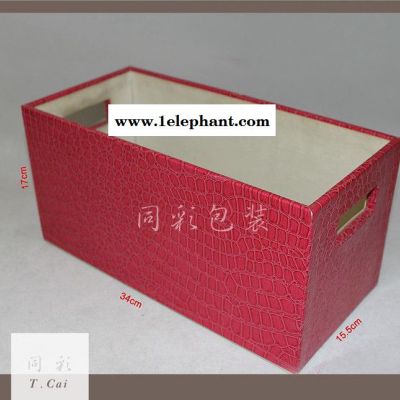 皮质PU收纳盒 精美PU衣物收纳筐 高端皮质收纳篮定做图3