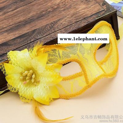 圣诞万圣节新款蕾丝表演学校演出夜场聚会化妆舞会半脸公主面具图3