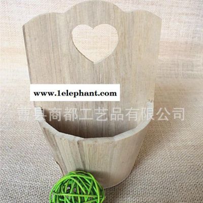 木质圆筒型挂墙收纳盒/木制盒子桐木图3