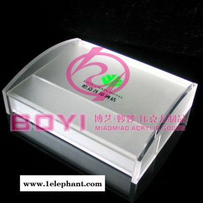工厂定做翻盖压克力易消耗品盒 宾馆专用亚克力六小件牙具收纳盒图2