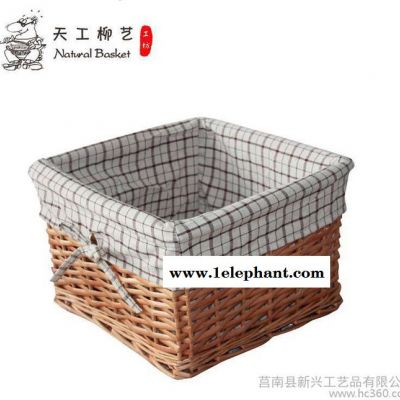产地货源日本收纳方形柳编织篮毛巾筐书桌化妆品衣物收纳盒面包篮图2