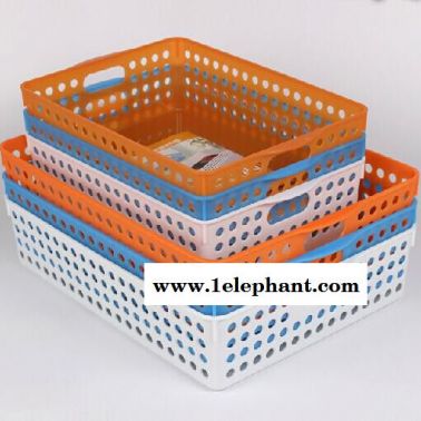 新款多用文件收纳筐A4 A5桌面收纳盒整理好帮手炫彩篮塑料