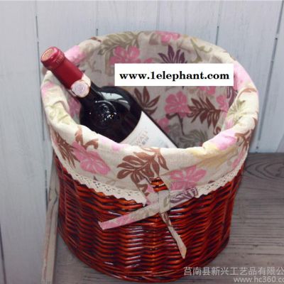 现货**柳编桌面收纳桶玩具杂物收纳盒 藤草编垃圾桶杂志筐图2