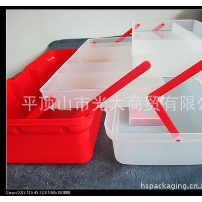 大号三层透明PP塑料盒收纳盒储物盒图2