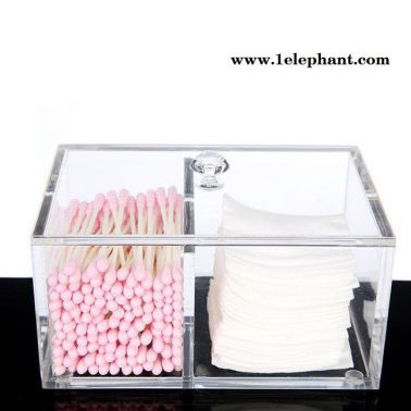 坤腾化妆棉收纳盒亚克力透明多功能卸妆棉盒桌面棉签储物盒子