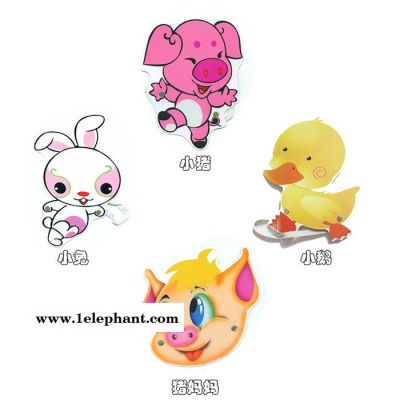小猪变干净了动物头饰 儿童表演道具幼儿园课堂教学用品装扮面具图2