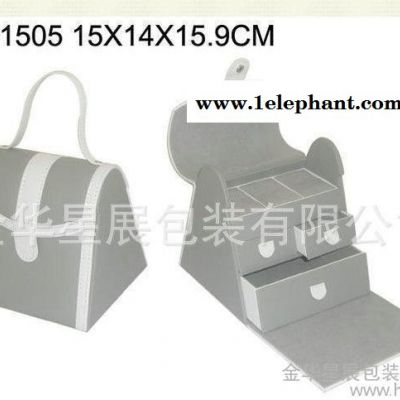 定制PU皮珠宝首饰收纳盒 首饰包 多层抽屉珠宝盒P1505图1