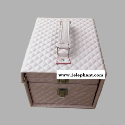骥远JY-006 化妆箱 **粉色多格多功能收纳盒 手提珠宝首饰收纳盒图2