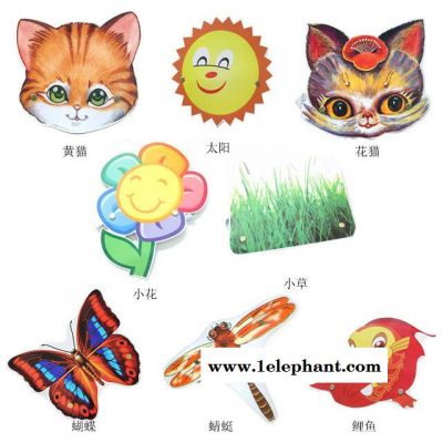 小猫钓鱼动物头饰 儿童表演道具幼儿园聚会游戏话剧装扮舞台面具图3