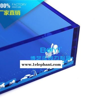 亚克力客房用品牙具盒沐浴酒店海洋色易耗品盒杂物收纳盒 抽拉盒图3