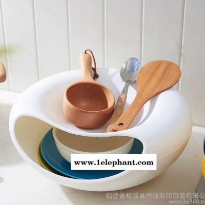 倍洁圆形果盘彩色塑料时尚创意果盘小号水果收纳盒懒人瓜子神器图3