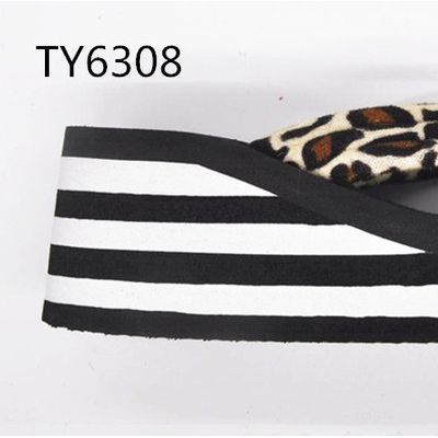 w**夏季经典豹纹拖鞋批发厚底防滑凉拖鞋人毛巾沙滩鞋批发图3