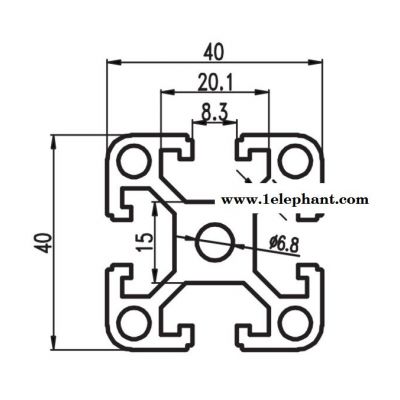 口罩机铝材 4080工业3.0厚流水线铝40X80图1