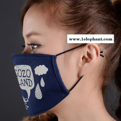 供应KZ00001女款冬季口罩保暖透气印花挂耳图2