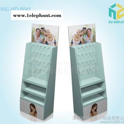 恒创定制口罩等日常用品促销层式挂钩式纸货架|纸PDQ|专家设计
