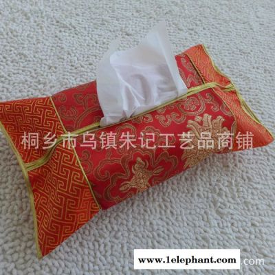 中国特色民族风丝绸织锦缎纸巾套 汽车中式复古纸巾盒收纳盒图3