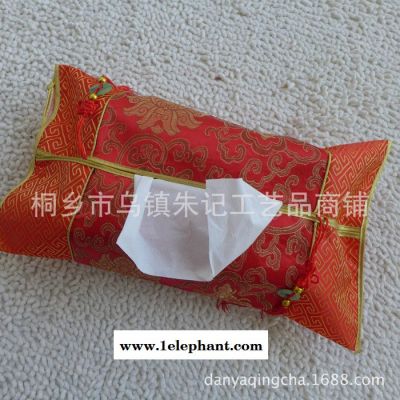 中国特色民族风丝绸织锦缎纸巾套 汽车中式复古纸巾盒收纳盒图2