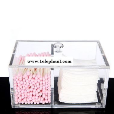定制私人化妆棉收纳盒亚克力透明多功能卸妆棉盒桌面棉签储物盒子