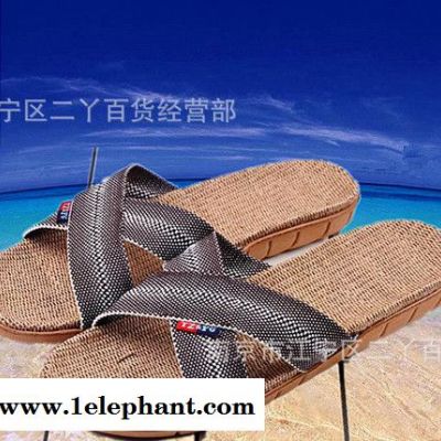 远港2014新款亚麻拖鞋 情侣居家拖鞋 男士时尚凉拖 麻拖鞋图3
