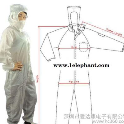 无尘 带帽+口罩 防静电连体服 连体工作服图2