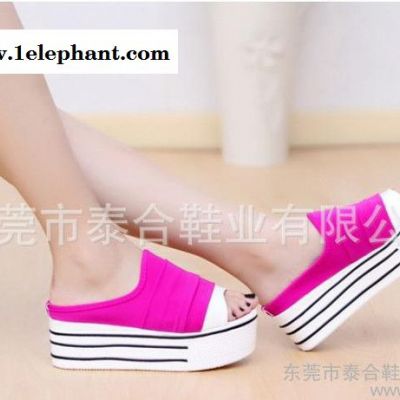 大量新款时尚拖鞋 厚底鱼嘴拖鞋 坡跟休闲拖鞋 爆款松糕拖鞋图2