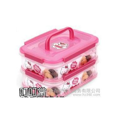韩国Hello KITTY凯蒂猫儿童饭盒便当食物盒野餐收纳盒双层 KT823