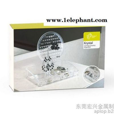 爱浦家居/舒适地带/克莉丝耳环首饰收纳盒东莞**/环保亚克力材质首饰架晶莹剔透规模 /化妆品首饰盒韩式创意家居用品图3