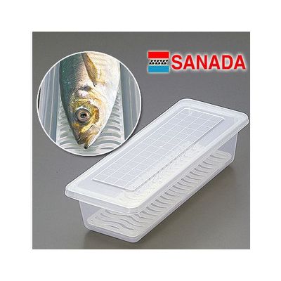 日本进口sanada冰箱沥水保鲜盒 冷冻鱼肉蔬菜收纳盒 可微波冷藏盒 举报图3