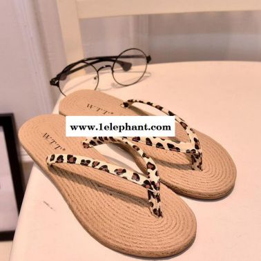2015夏季新款潮流女士豹纹人字拖鞋沙滩拖鞋防滑耐磨凉拖鞋