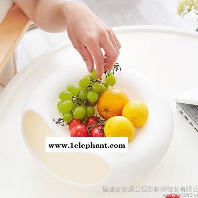 创意大号嗑瓜子神器糖果盘圆形水果盒瓜子水果收纳盒塑料懒人果盘图3