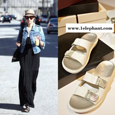 新款头层牛皮拖鞋舒适百搭户外女拖鞋情侣拖鞋一件代发真皮凉拖女图3