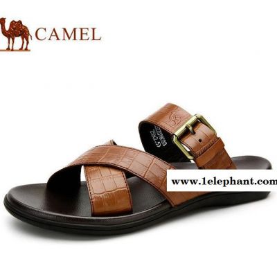 Camel **男鞋 日常休闲舒适拖鞋 新款牛皮耐磨拖鞋A图3
