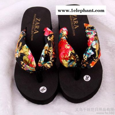 供应批发,夏季毛巾坡跟人字拖女士沙滩拖鞋,夏季拖鞋,拖鞋