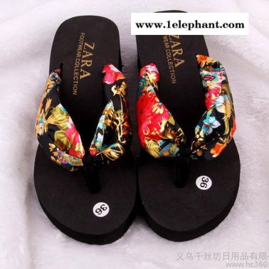 供应批发,夏季毛巾坡跟人字拖女士沙滩拖鞋,夏季拖鞋,拖鞋