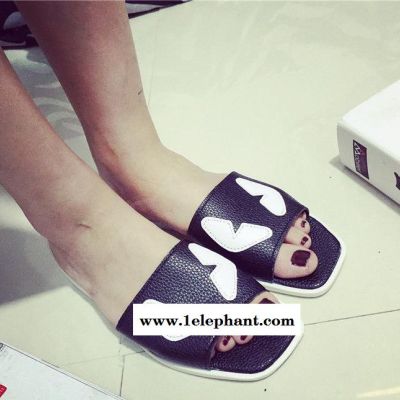 夏季厚底防滑松糕拖鞋中跟沙滩旅游厚底套脚平跟凉鞋一字拖鞋女春图2