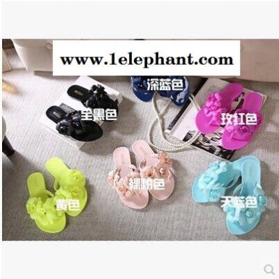 沙滩拖鞋家居拖鞋雨天拖鞋小香同款山茶花人字拖平底凉拖O02图2