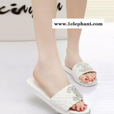 直销2015时尚凉拖女夏季厚底松糕一字拖鞋红唇女凉拖鞋女鞋潮图2