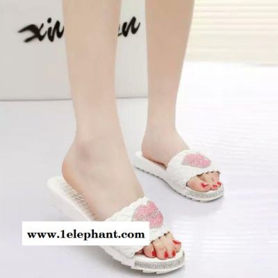 直销2015时尚凉拖女夏季厚底松糕一字拖鞋红唇女凉拖鞋女鞋潮图3