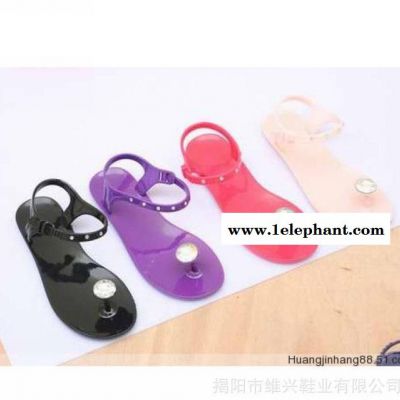 直销水晶人字拖鞋果冻鞋图2