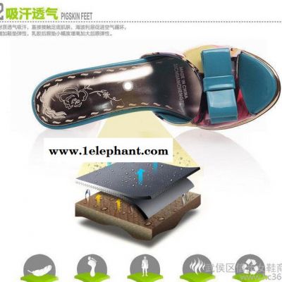 代发夏季新款凉拖鞋梦幻印花漆皮蝴蝶结高跟一字凉拖鞋图3
