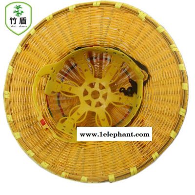 竹盾 大沿帽竹编大沿安全帽 透气降温凉爽环保竹制藤帽 工地工程防护施工头盔图2