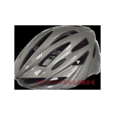 供应骑行头盔一体成型自行车头盔BT-750金属灰色